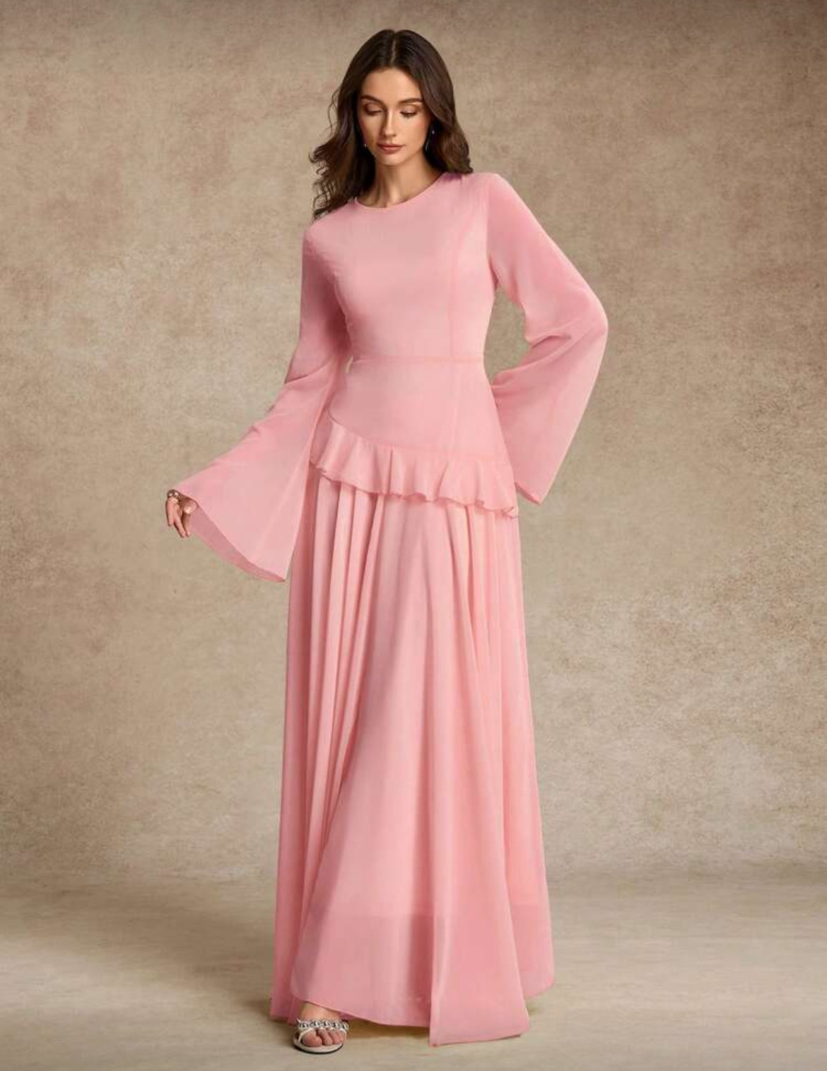 Ruffle Trim Tie Dress