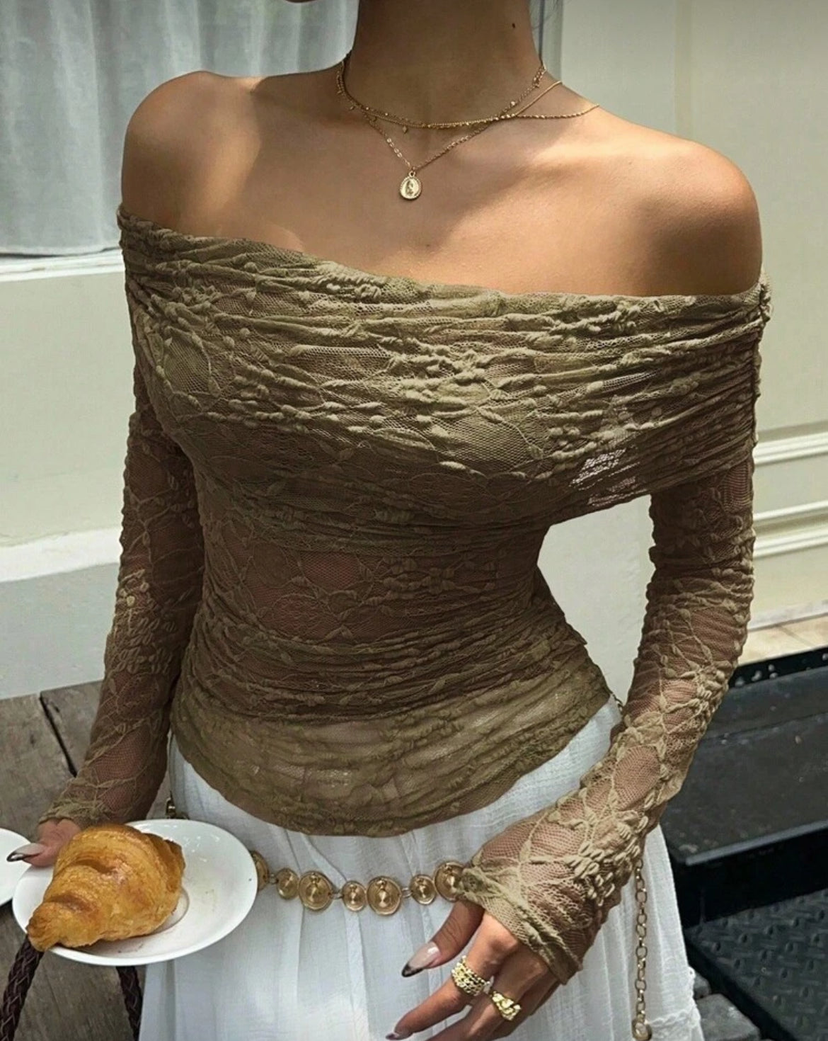 Lace off Shoulder Top