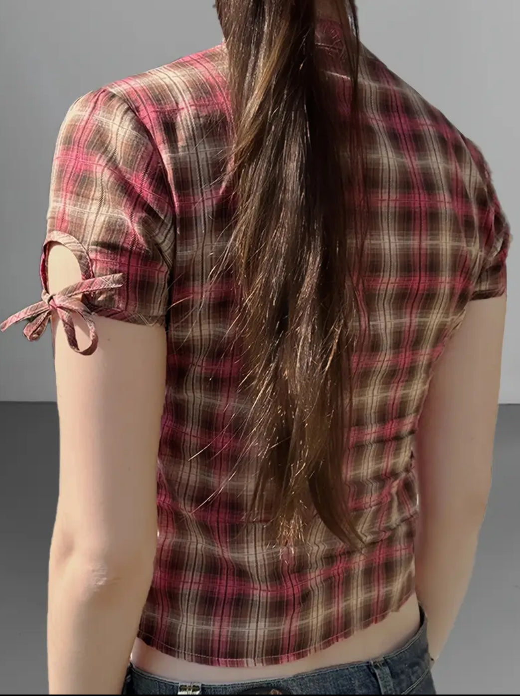 French V neck Button Down