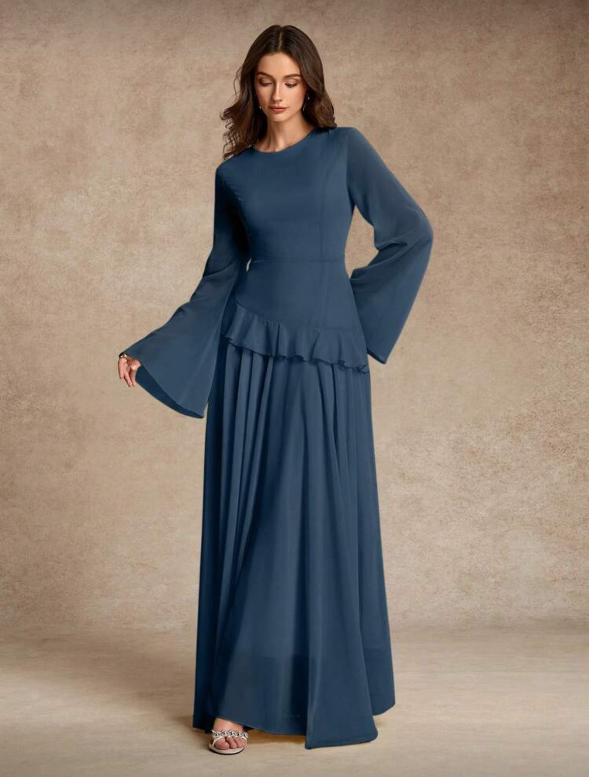 Ruffle Trim Tie Dress