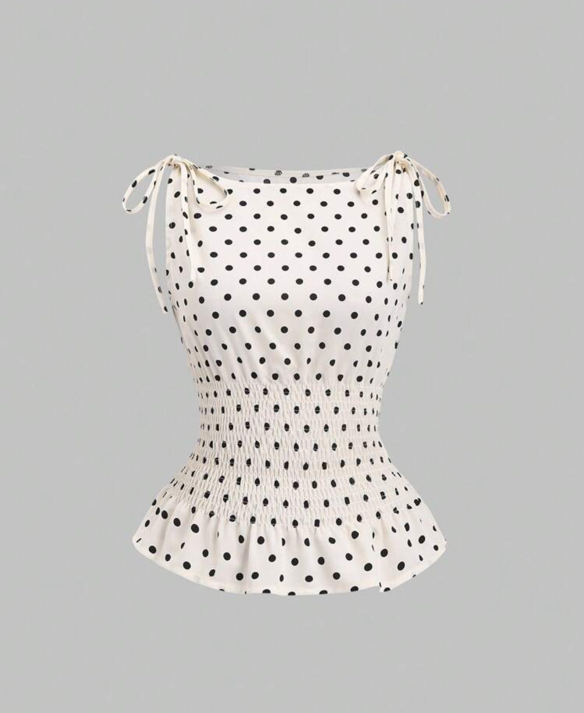 Polka Dot Ruffle Top