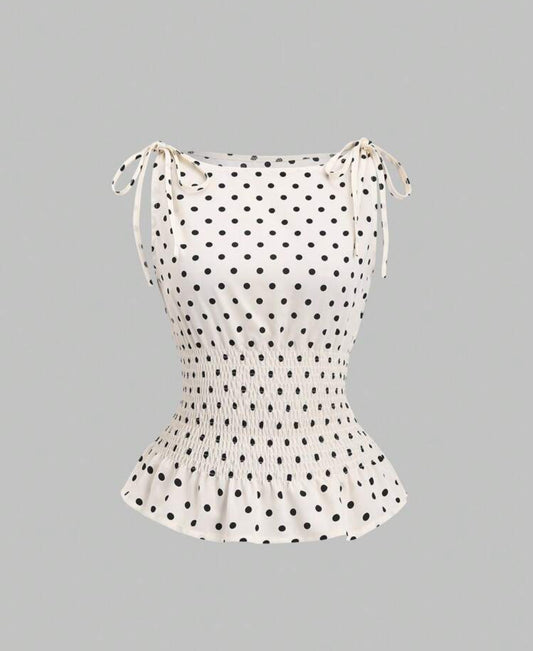 Polka Dot Ruffle Top