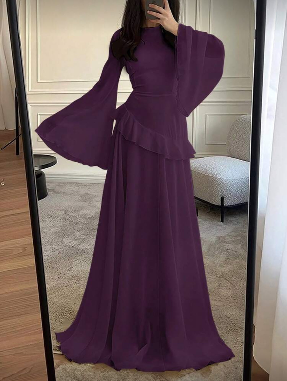 Ruffle Trim Tie Dress