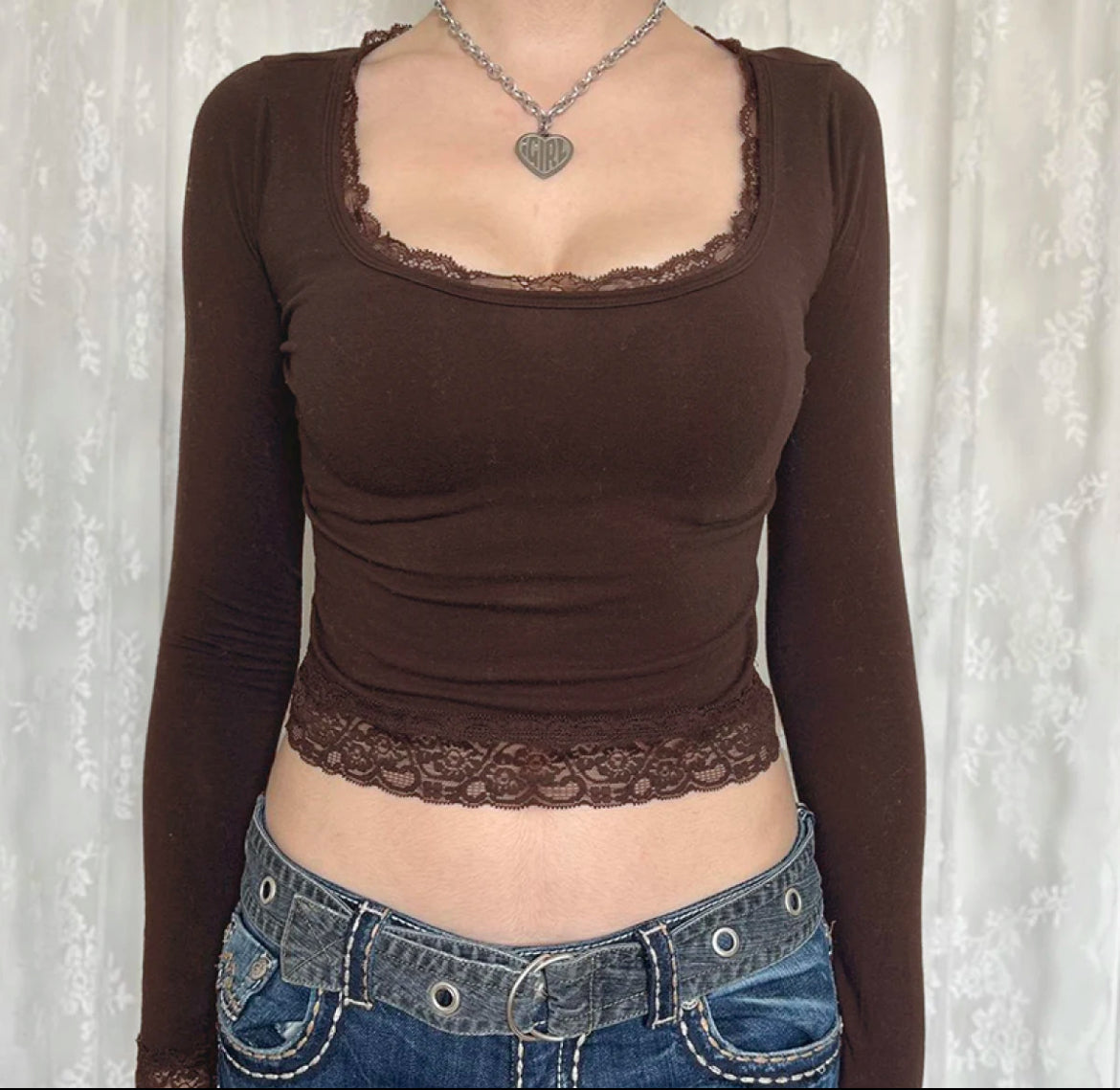 Square Neck lace top