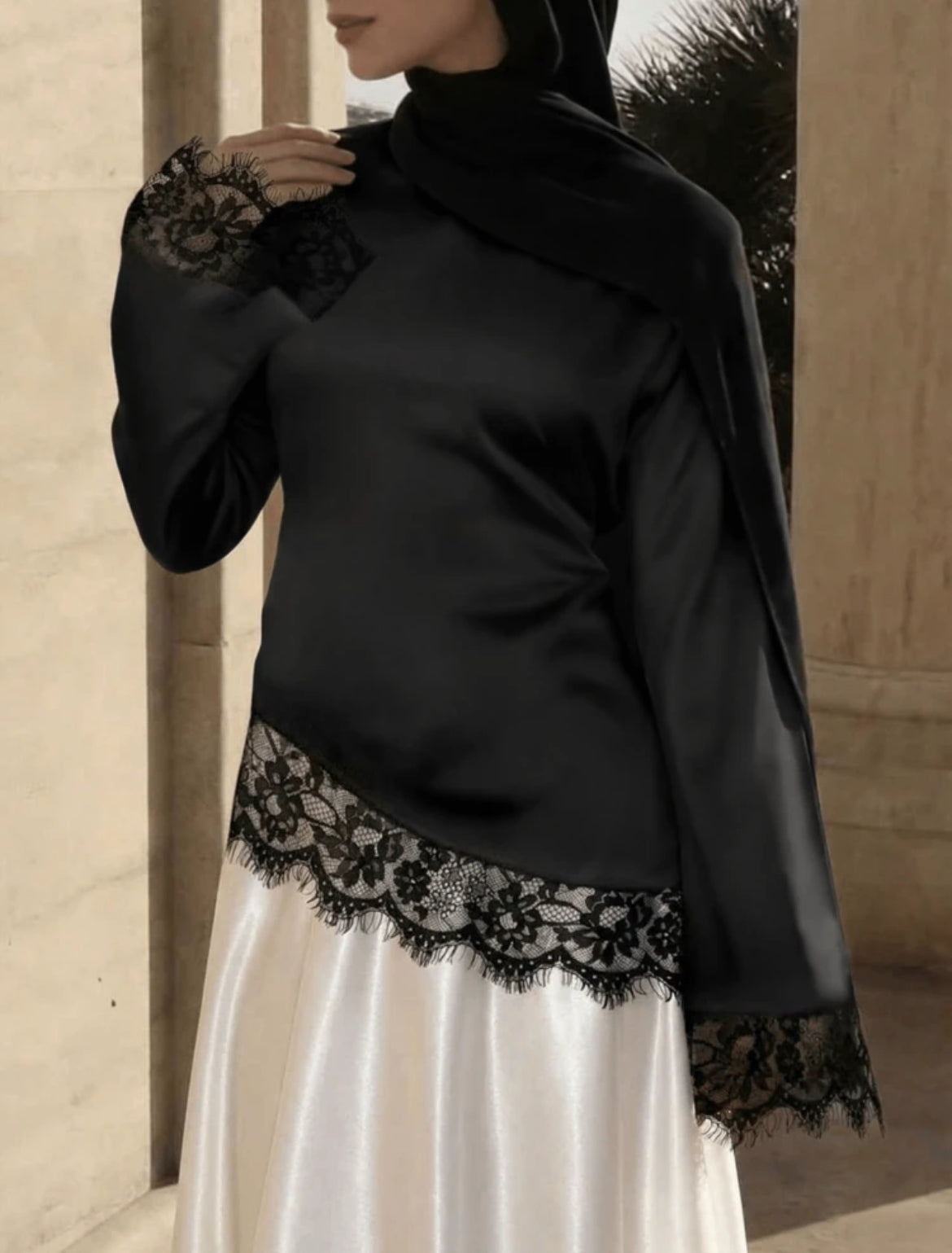 Satin Lace Blouse