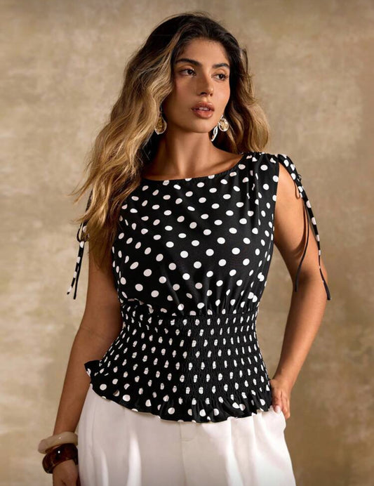 Polka dot blouse