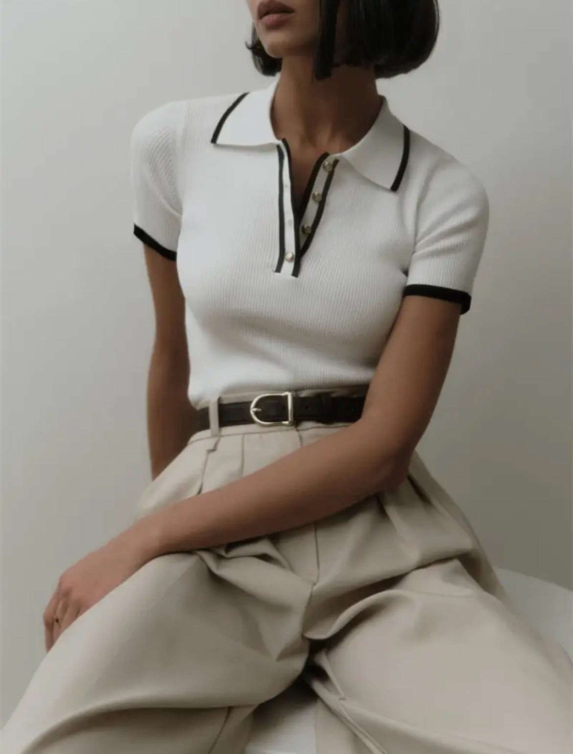 Collar Knit Top