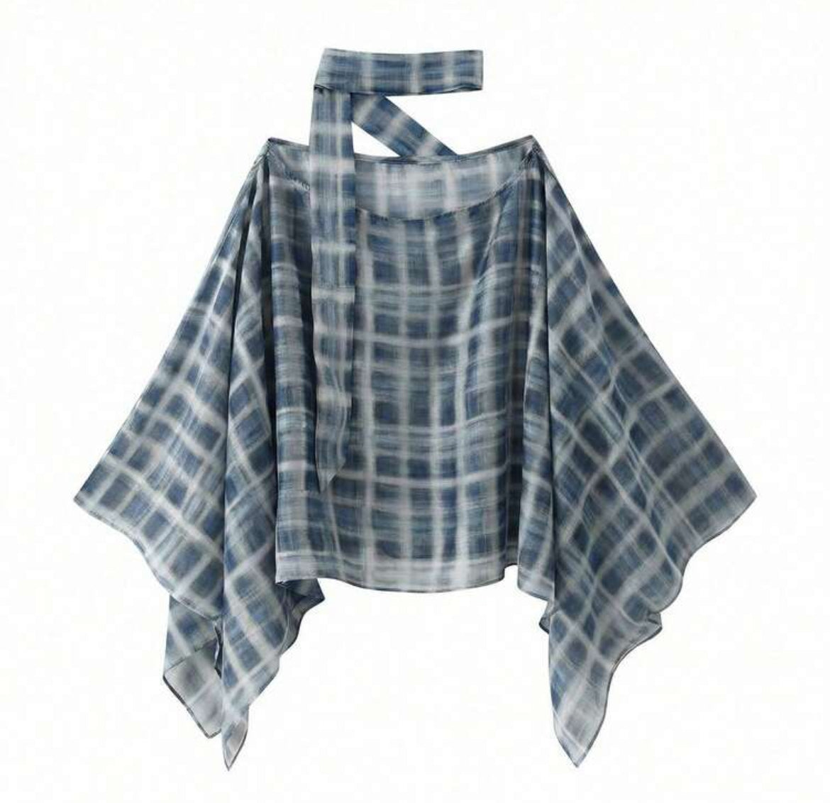 Plaid Off Shoulder Top