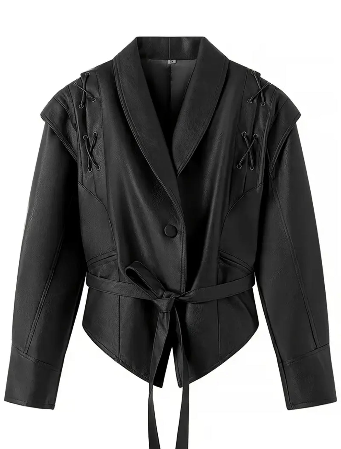 Belted Leather Jacket