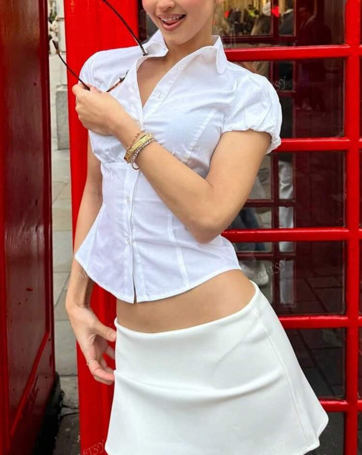 Fitted White Button Down
