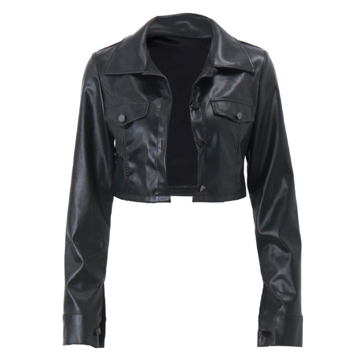 Cropped Leather Jacket