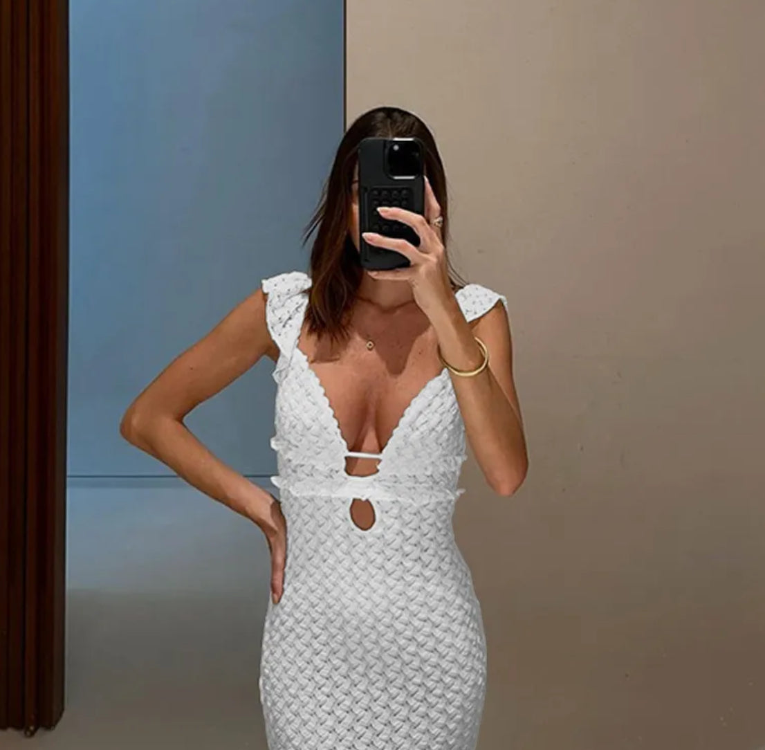 Beach Ruffle Sleeves Dress