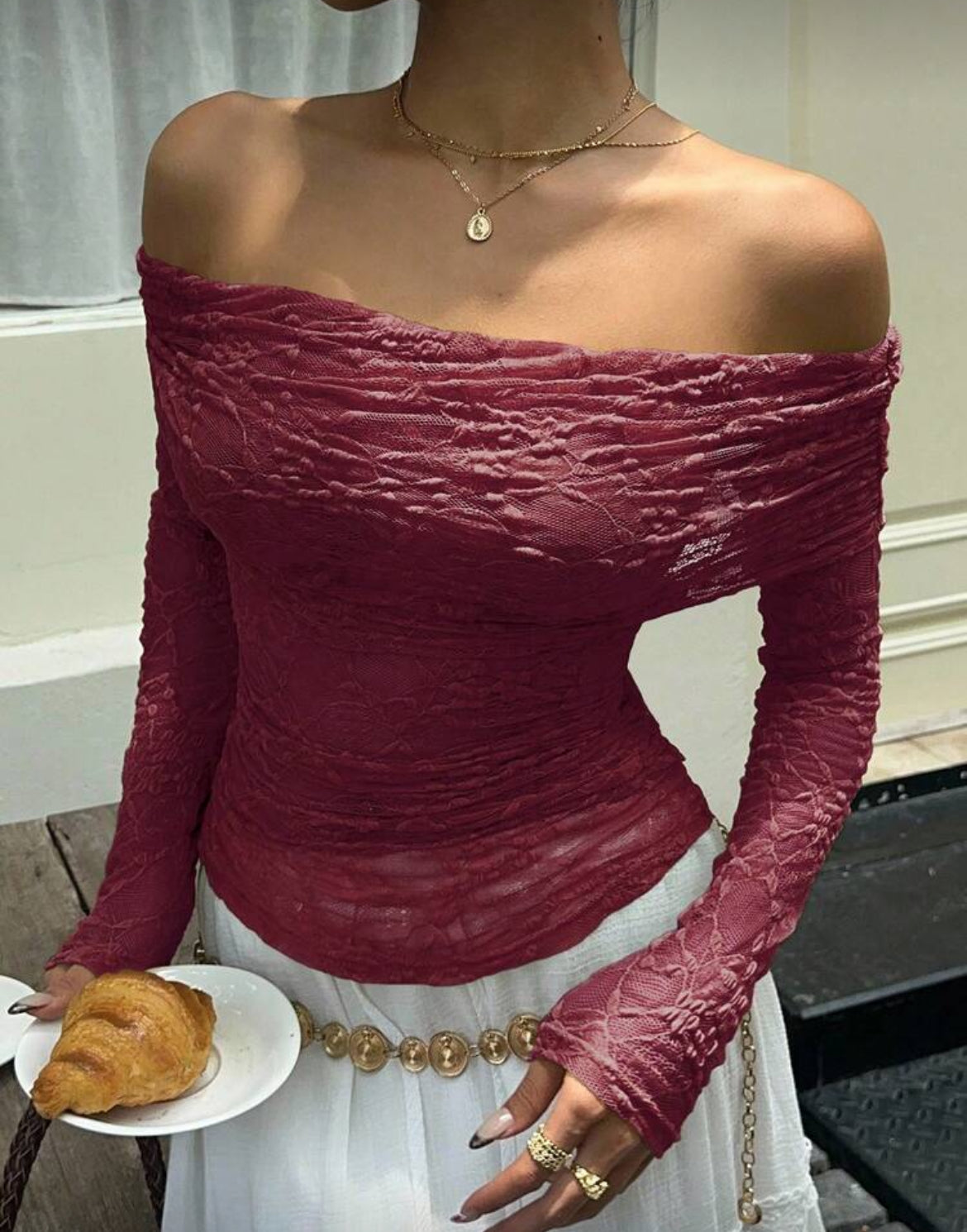 Lace off Shoulder Top