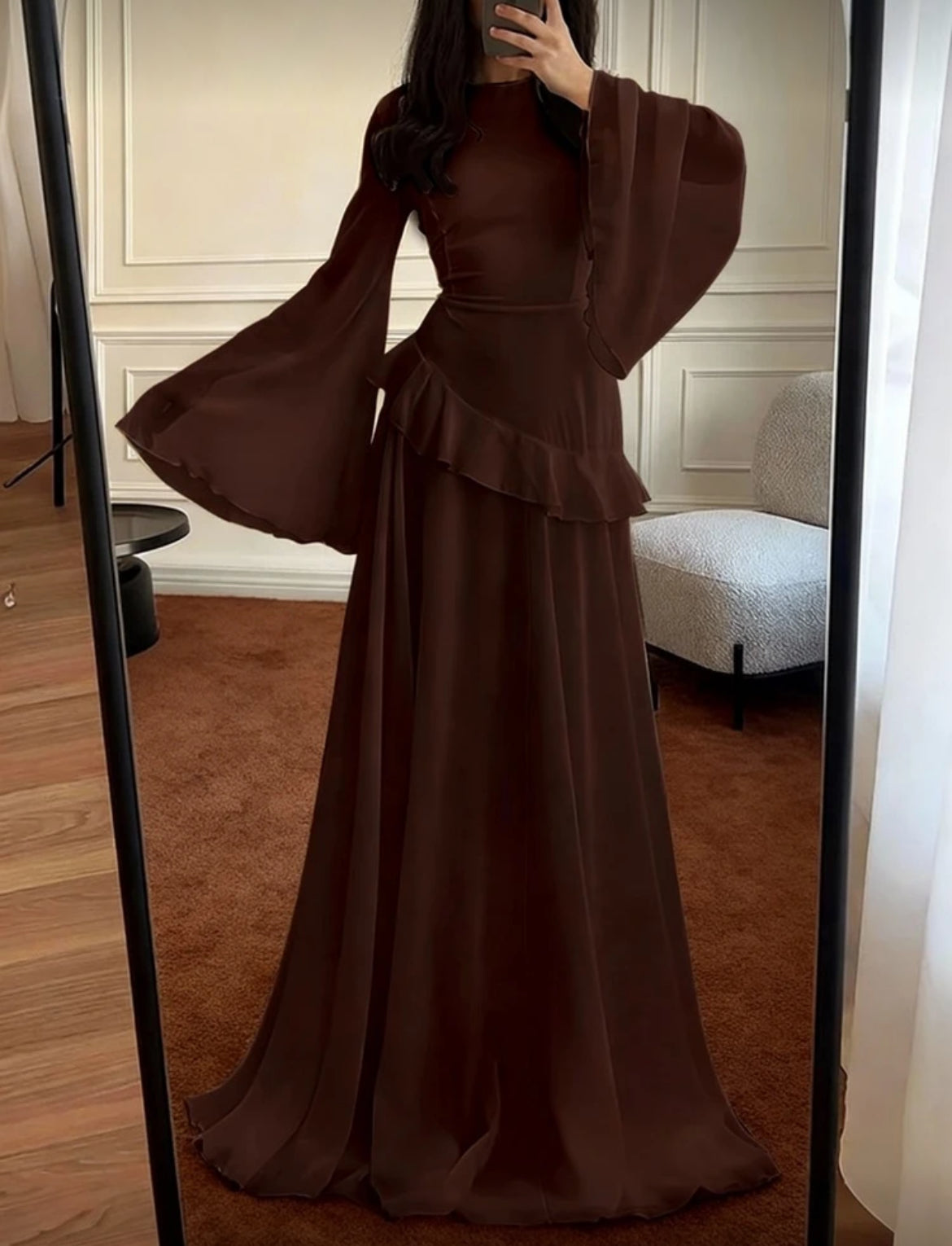 Ruffle Trim Tie Dress