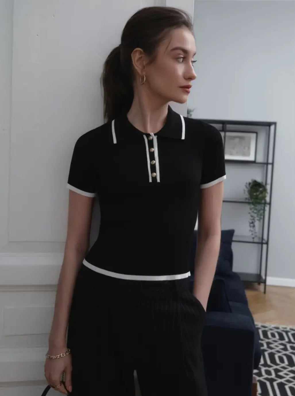 Collar Knit Top
