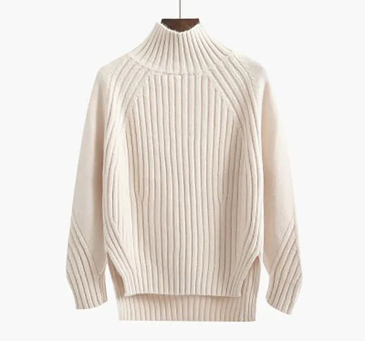 Mock neck loose sweater