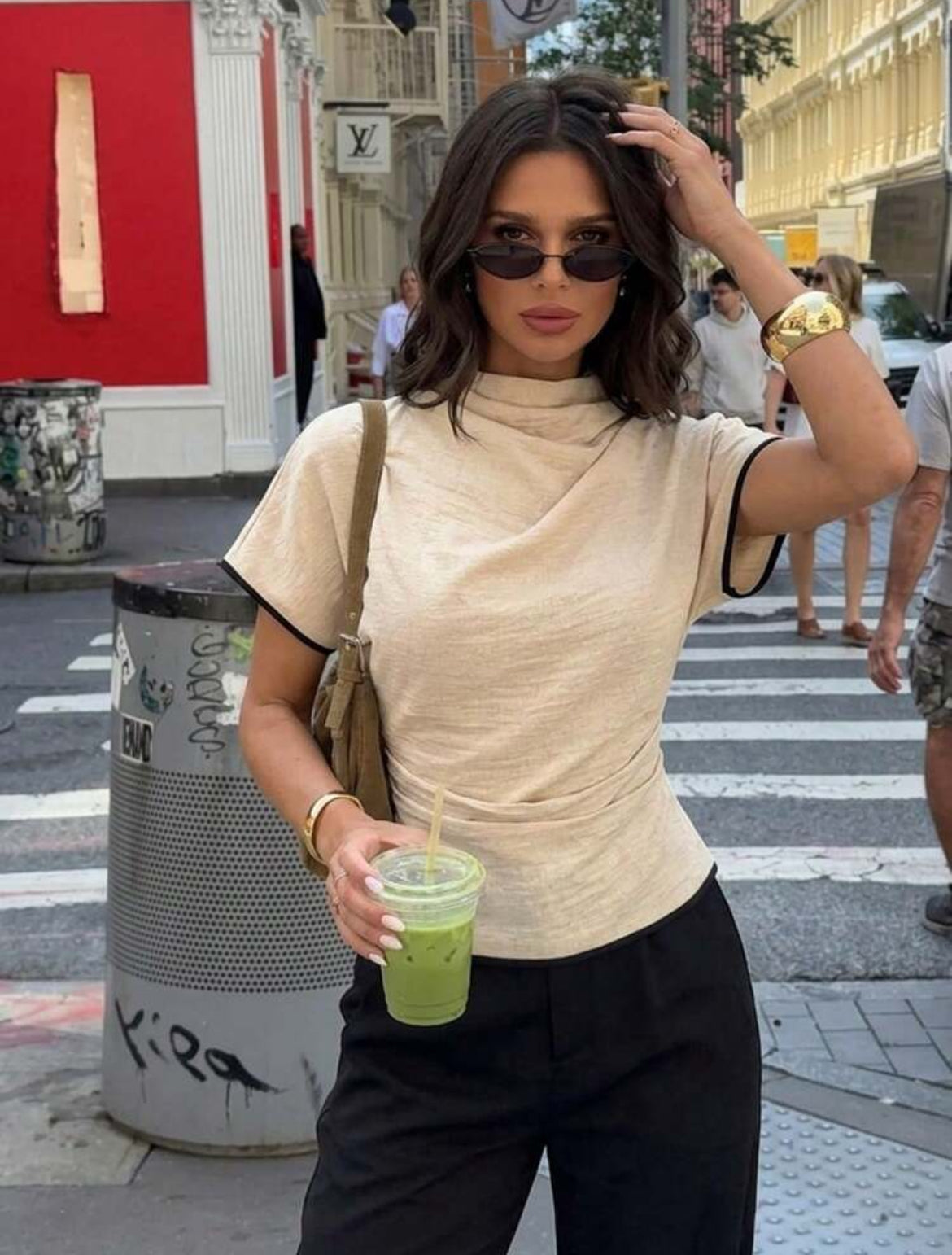 Women Wrinkled Collar  Blouse