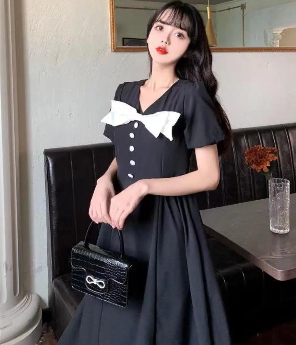 Black bow dress