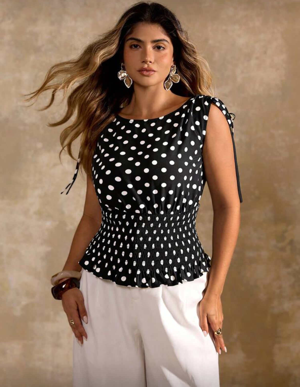 Polka dot blouse
