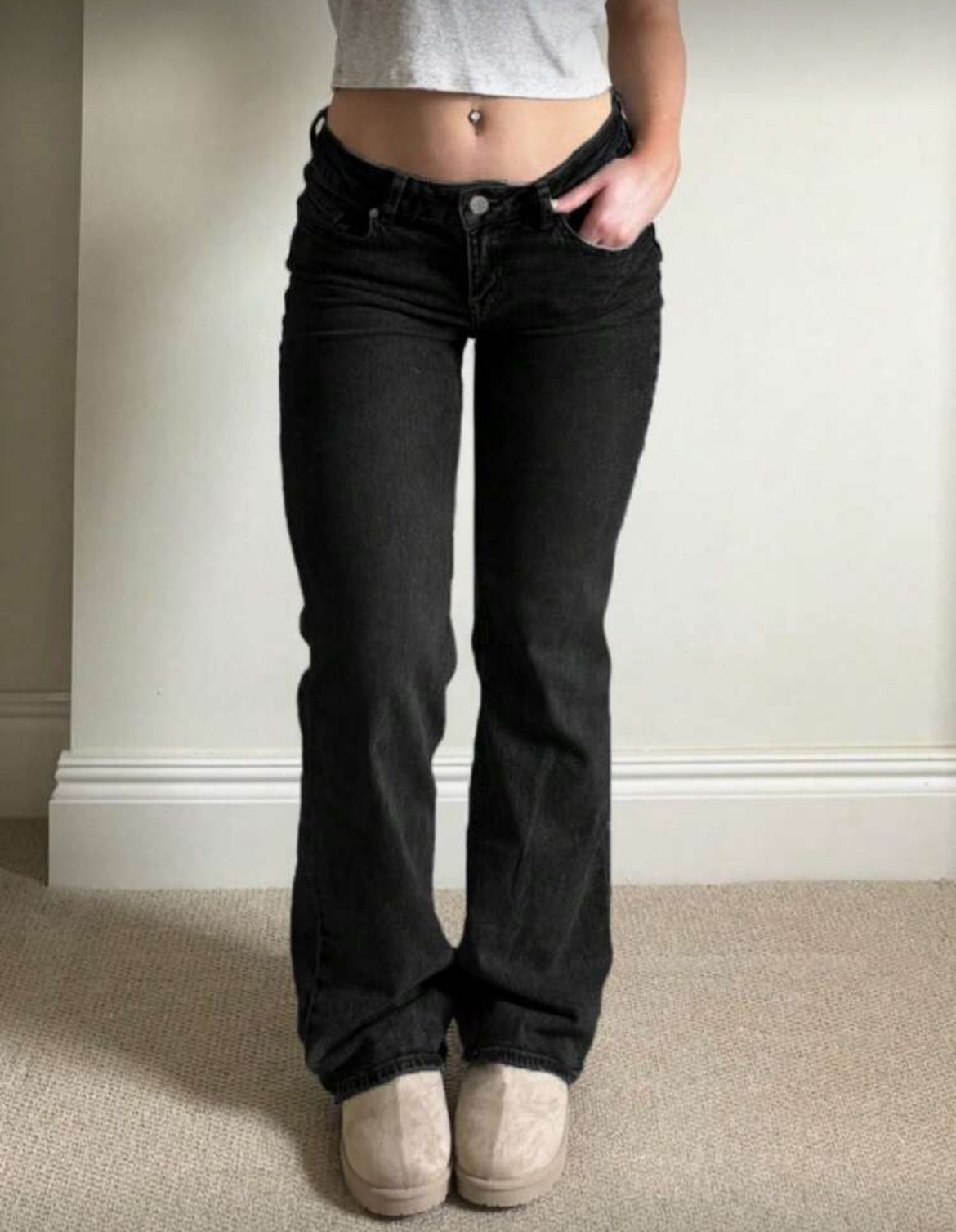 Flared Jeans black