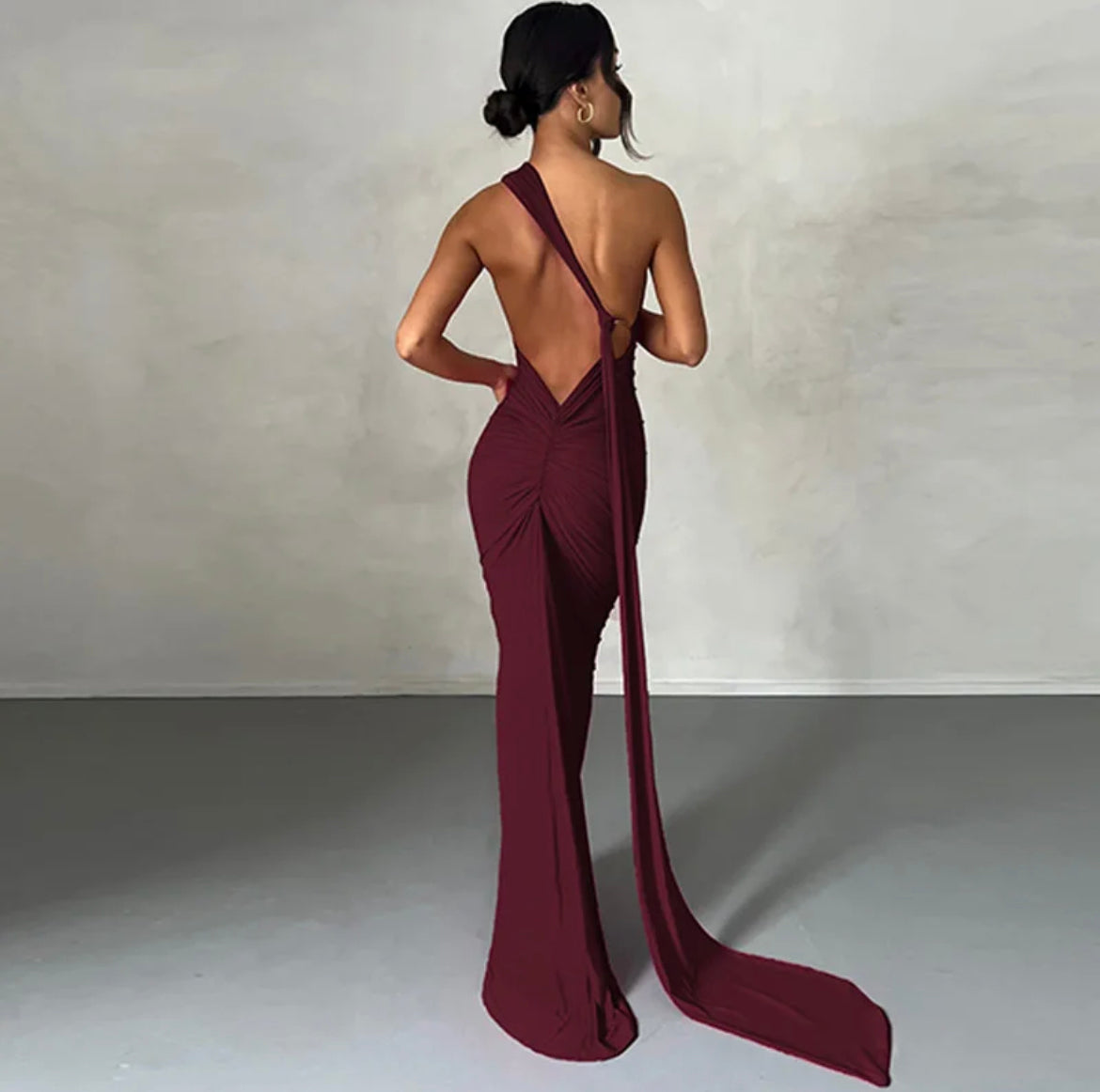 One Shoulder Backless Dress