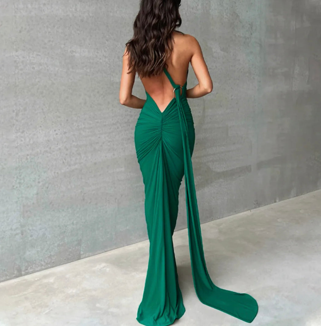 One Shoulder Backless Dress