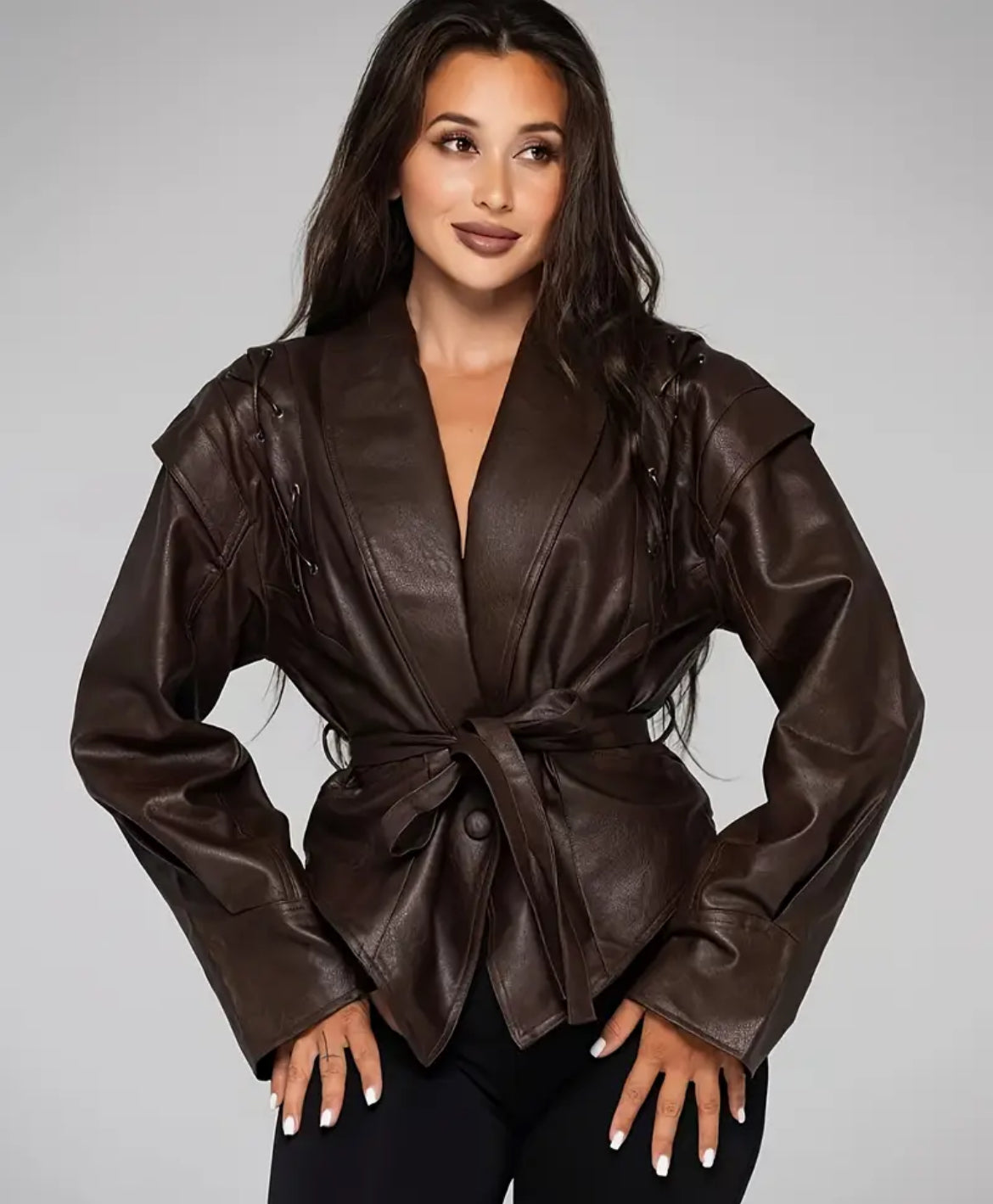 Belted Leather Jacket