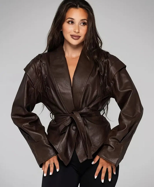 Belted Leather Jacket