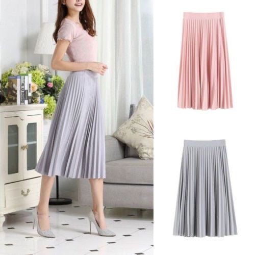 Pleated Skirt Mid Length