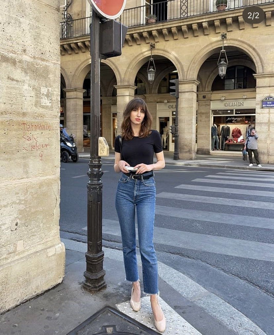 Light blue high waist jeans