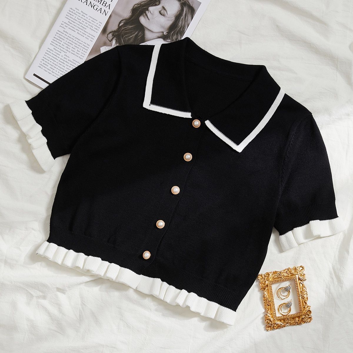 Vintage Polo Collar Cardigan