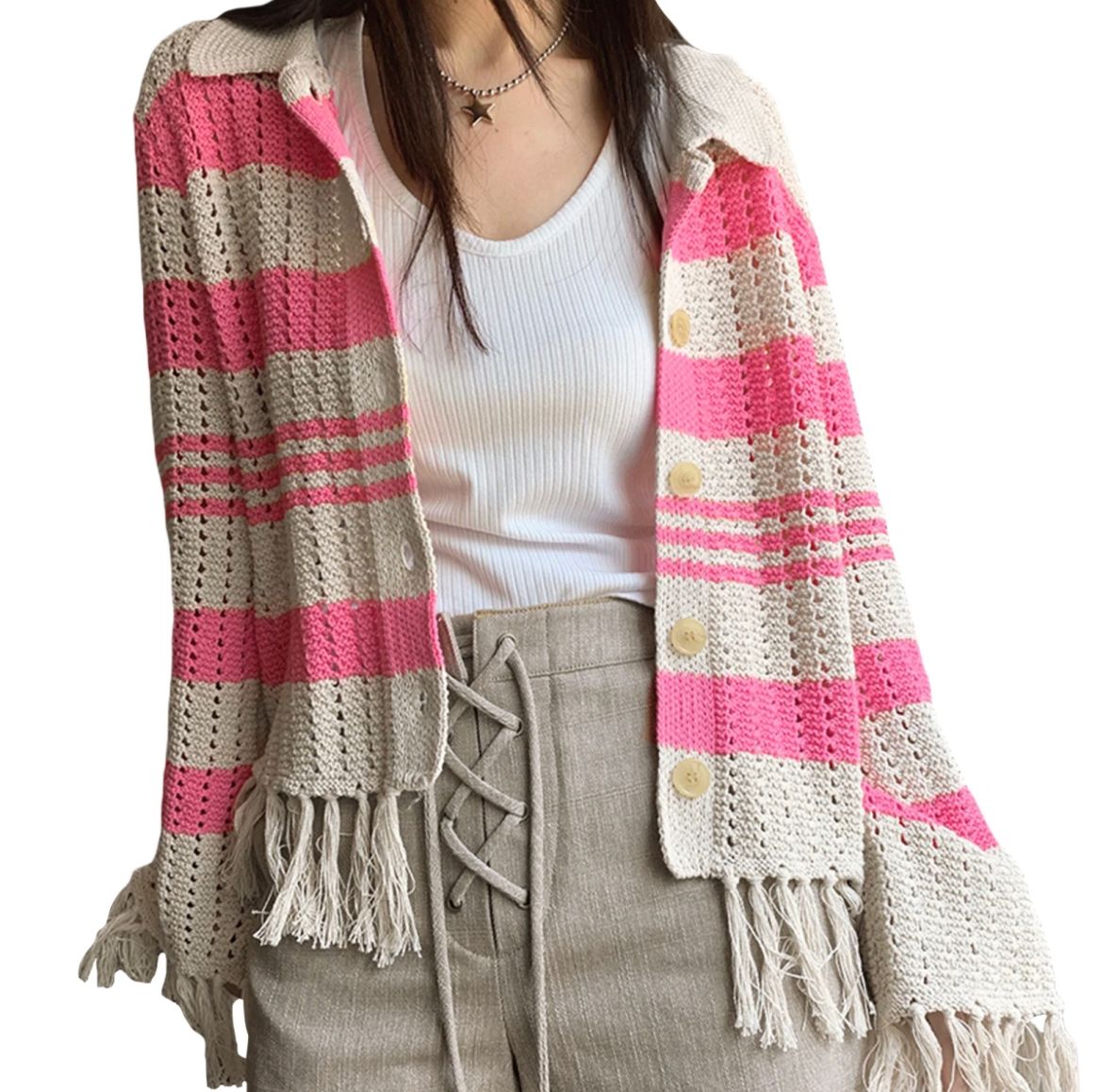 Striped Color Cardigan