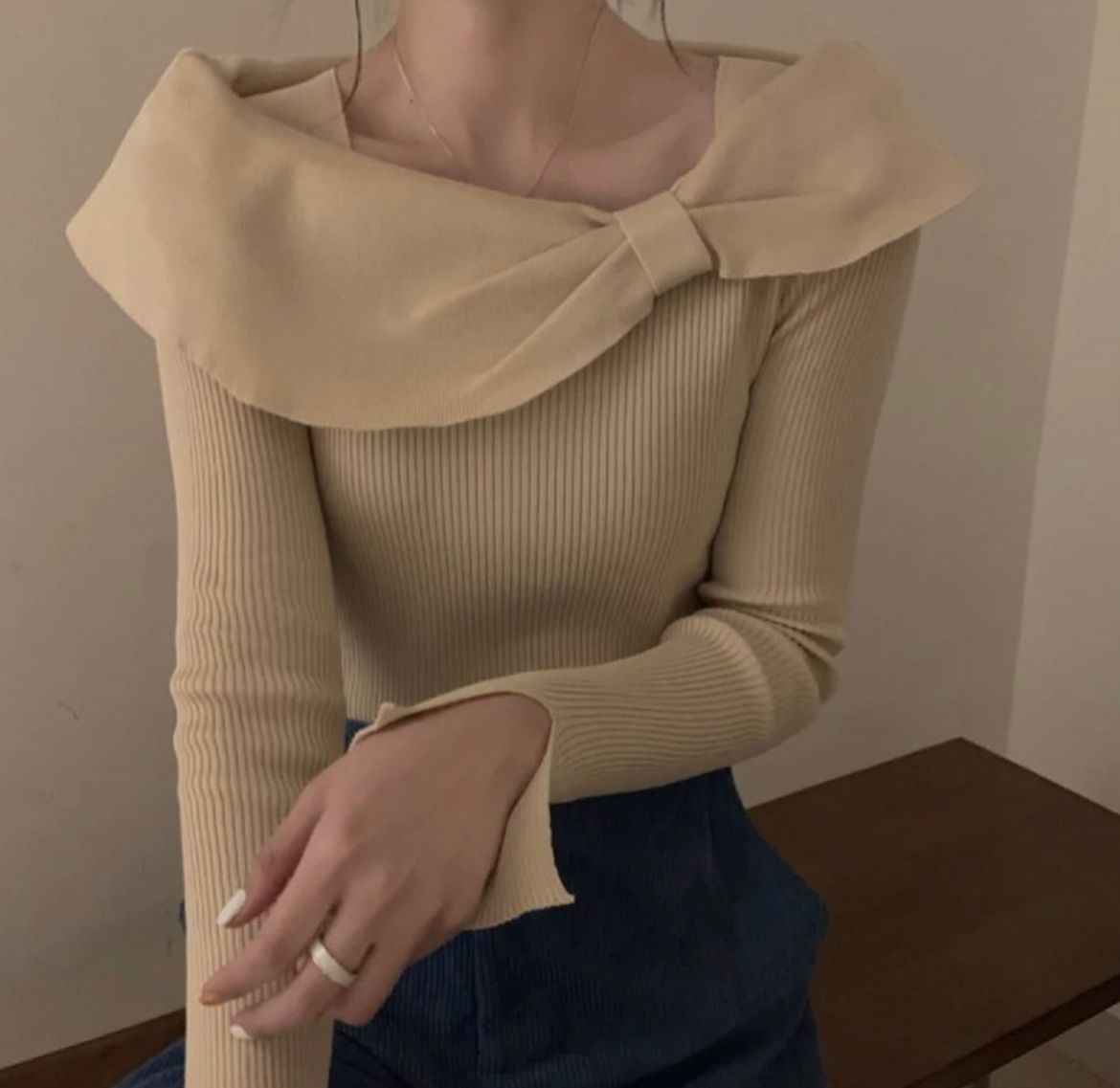 Bowknot Knitted Top